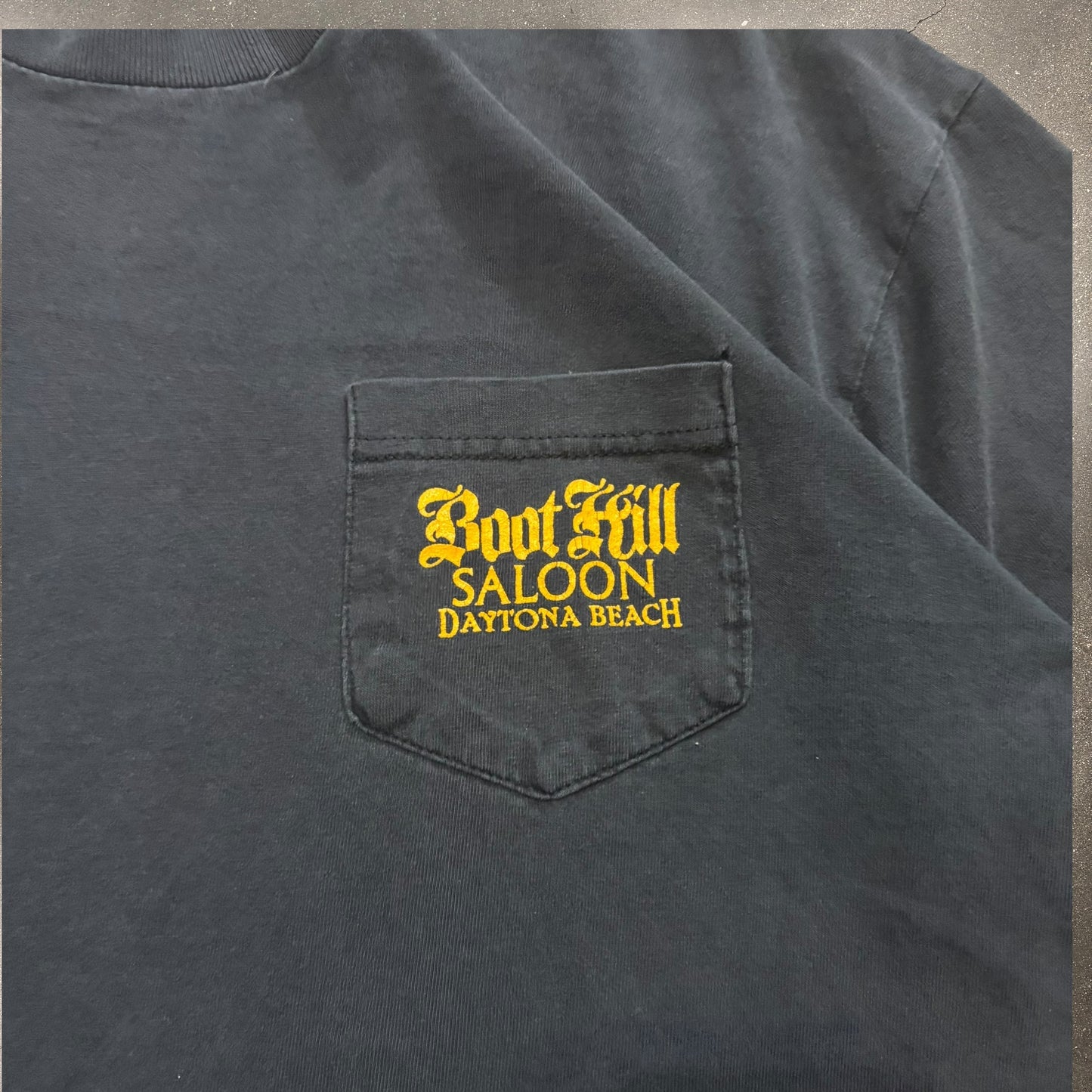 Vintage boothill saloon biker pocket tee
