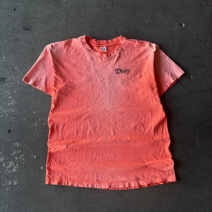 90's Smoked out faded DWP peach tee XL