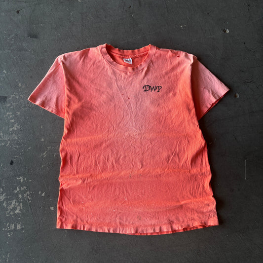 90's Smoked out faded DWP peach tee XL