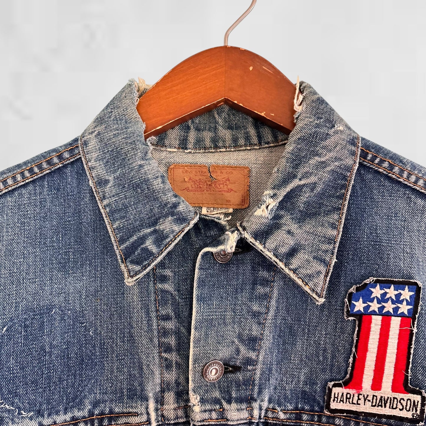 1960s Levi's big E with Harley patches