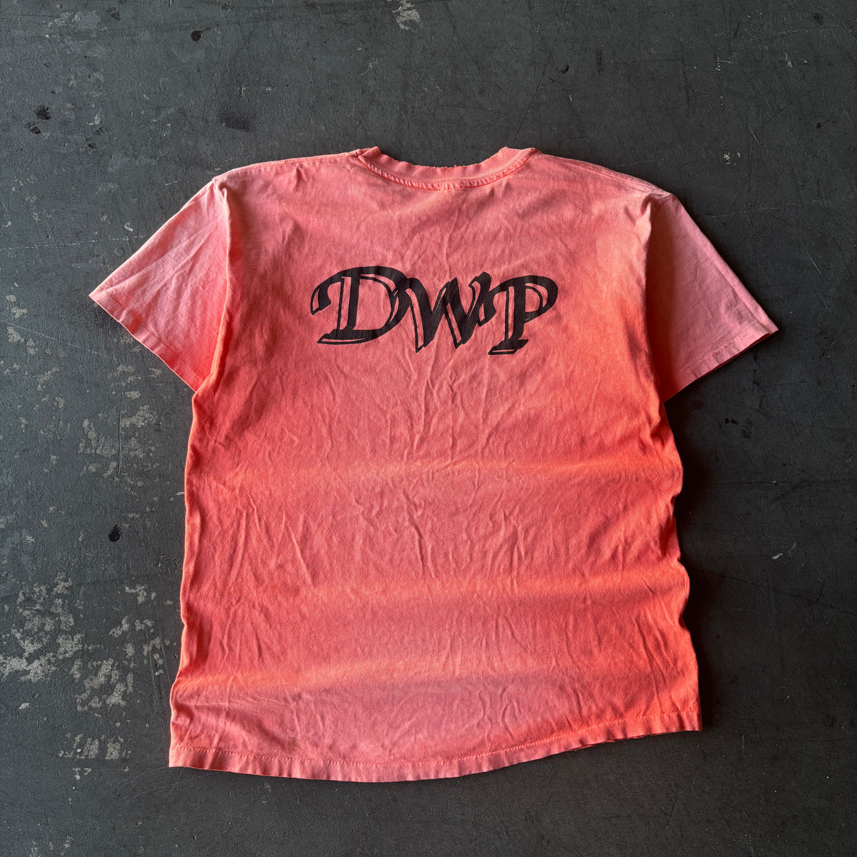 90's Smoked out faded DWP peach tee XL