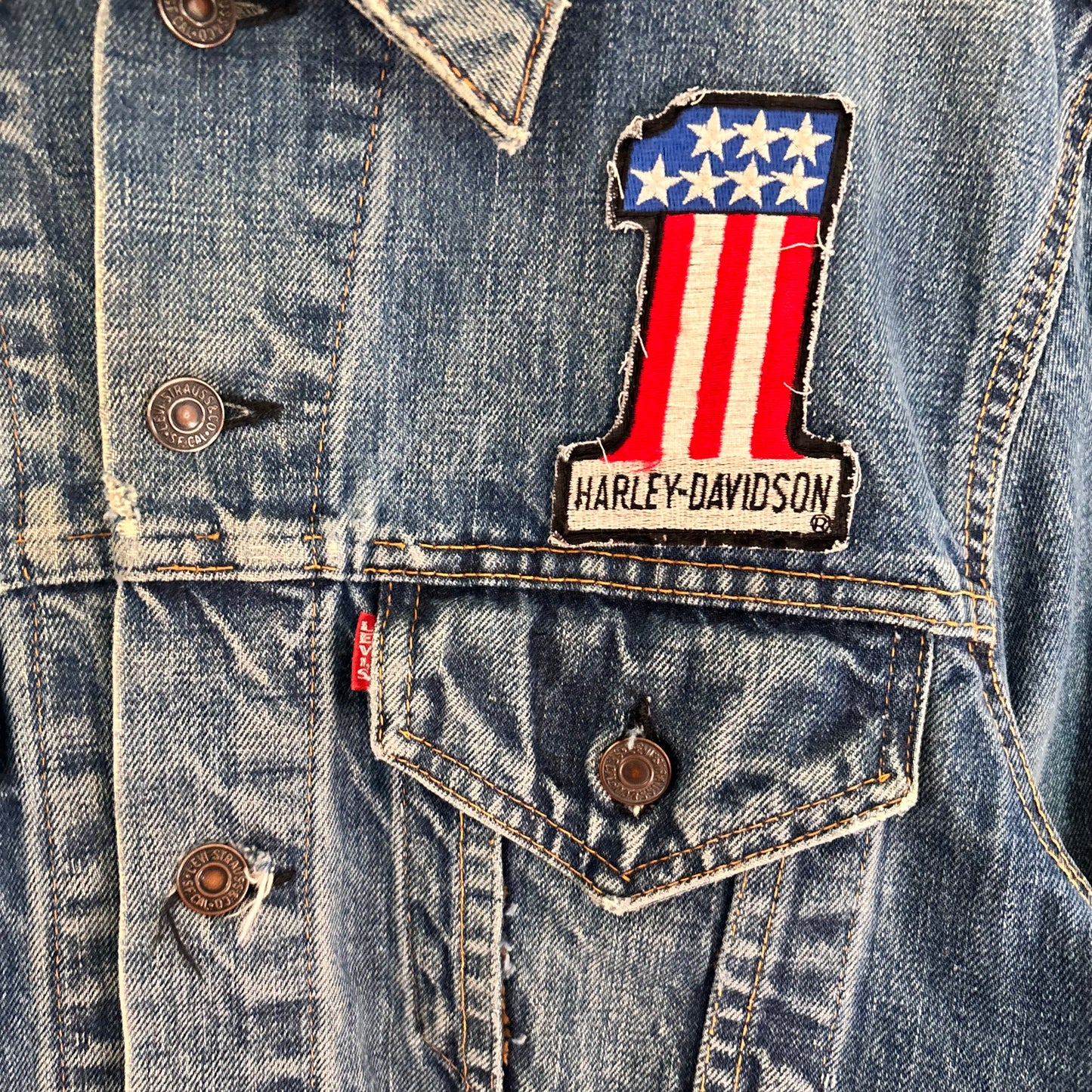 1960s Levi's big E with Harley patches