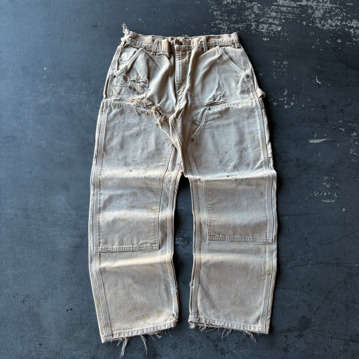 Vintage Faded and Thrashed Carhartt double knees