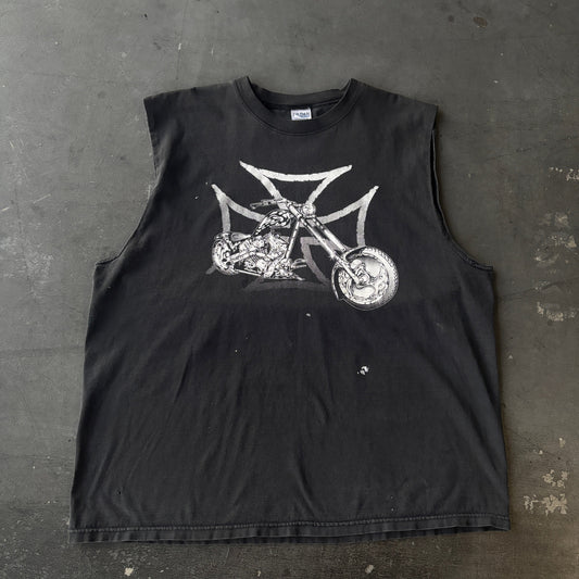 Vintage early 2000's Iron Cross Choppers Cut off XL